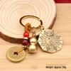 Brass Five Emperors Coin & Pixiu Keychain with Abacus, Gourd & Dragon Talisman for Wealth Attraction