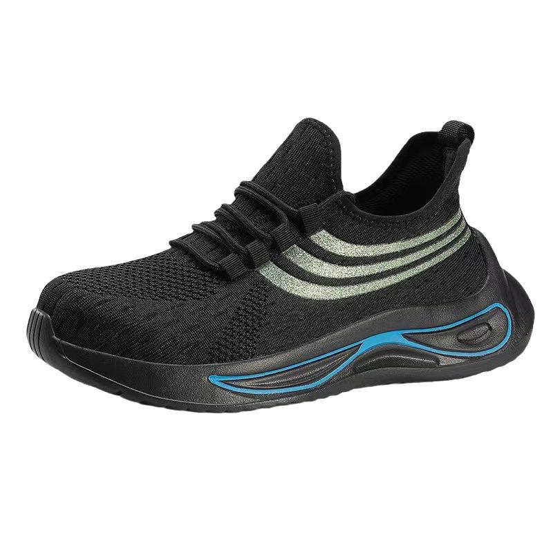 

Летающие тканые защитные ботинки для труда, мужские рабочие ботинки Baotou с защитой от проколов и ударов, нескользящие дышащие защитные ботинки для стройплощадок 46 чёрный