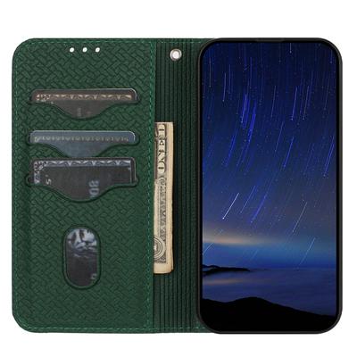 For Xiaomi Redmi Note 14 5G Case Woven Texture PU Leather Wallet Phone Cover