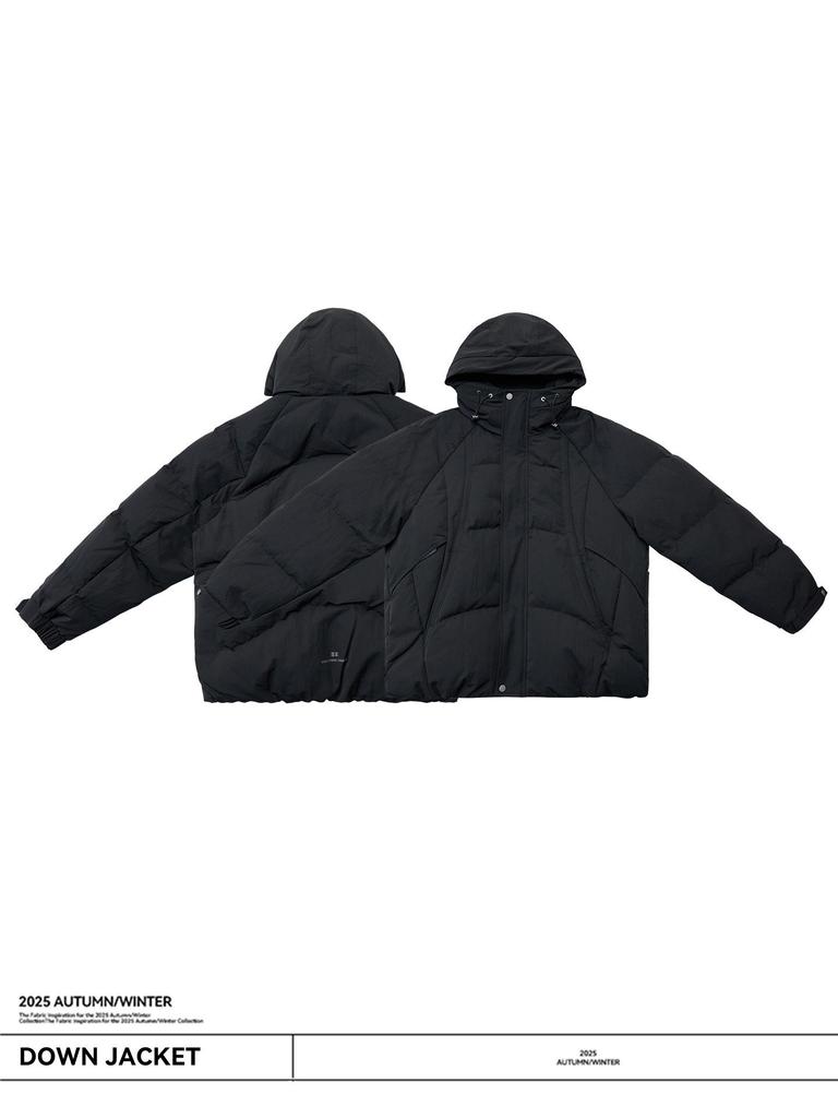 90% Goose Down Boxy Fit Puffer Jacket for Men - High Loft & Thickened Warmth