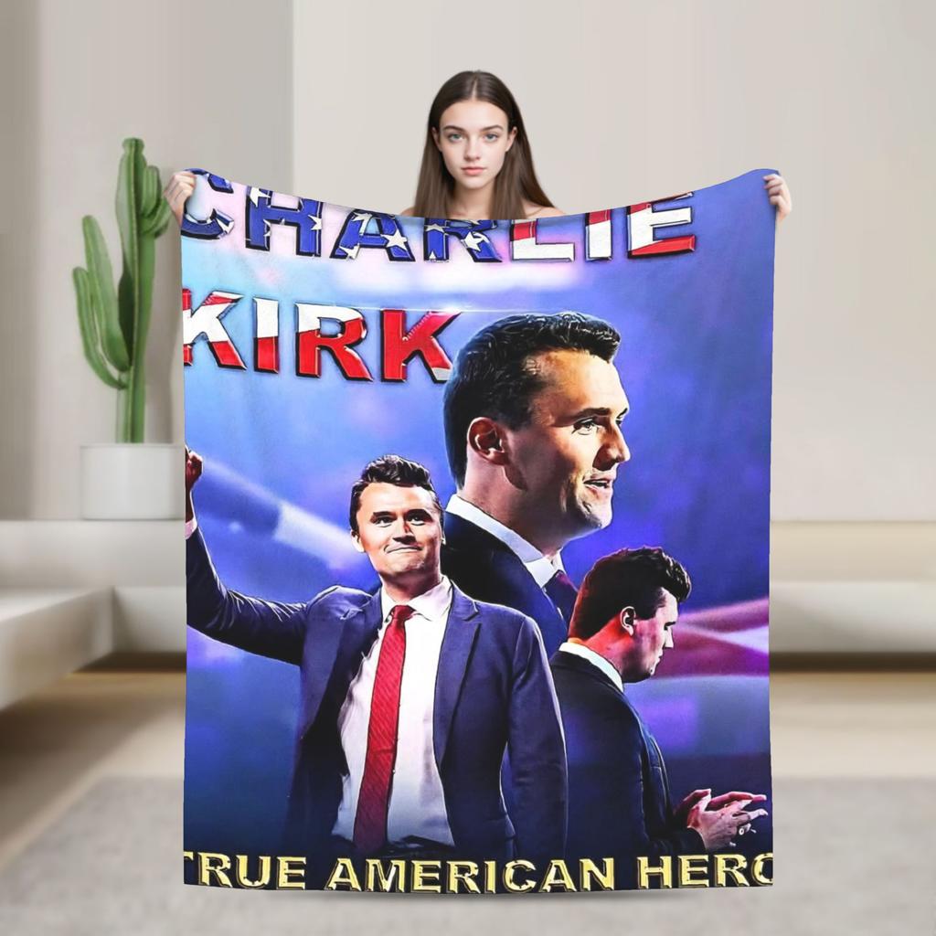 Charlie Kirk Angelic Advocate Soft Blanket  Travel Office Plush Throw Blanket Fashion Couch Bed Flannel Bedspread Sofa Bed Cover