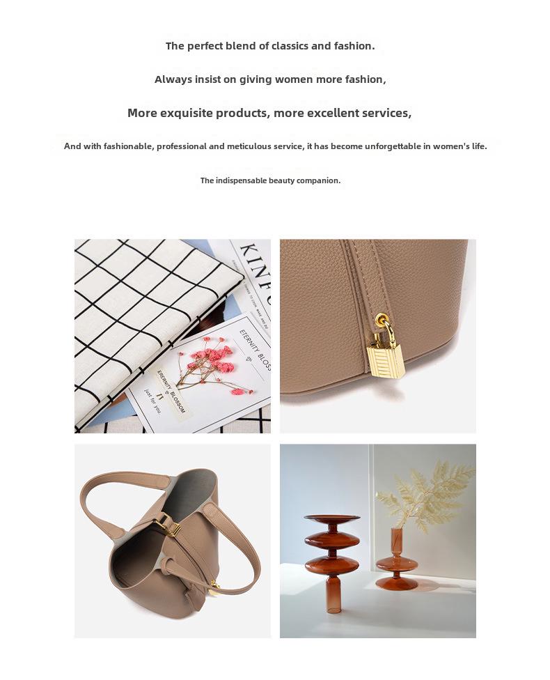 „Elegancka damska designerska torba koszykowa – wysokiej jakości uniwersalna torebka typu bucket”