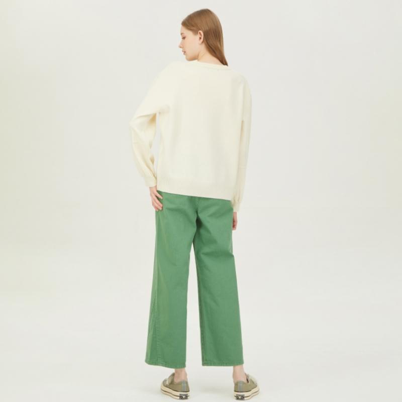 Benetton Benetton Volume Sleeve Embroidered Knit Bakp06311 Iv