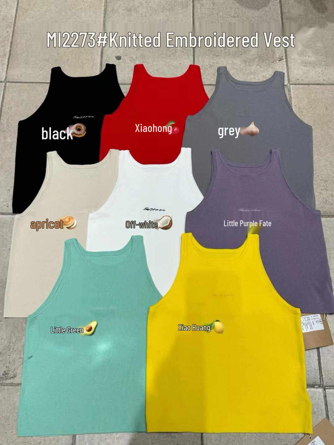 

Женский корейский стиль свободный большой размер эластичный вязаный вышитый жилет - Летняя новая коллекция Black