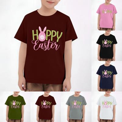 Easter Children's Neck Short Sleeve Print Top
