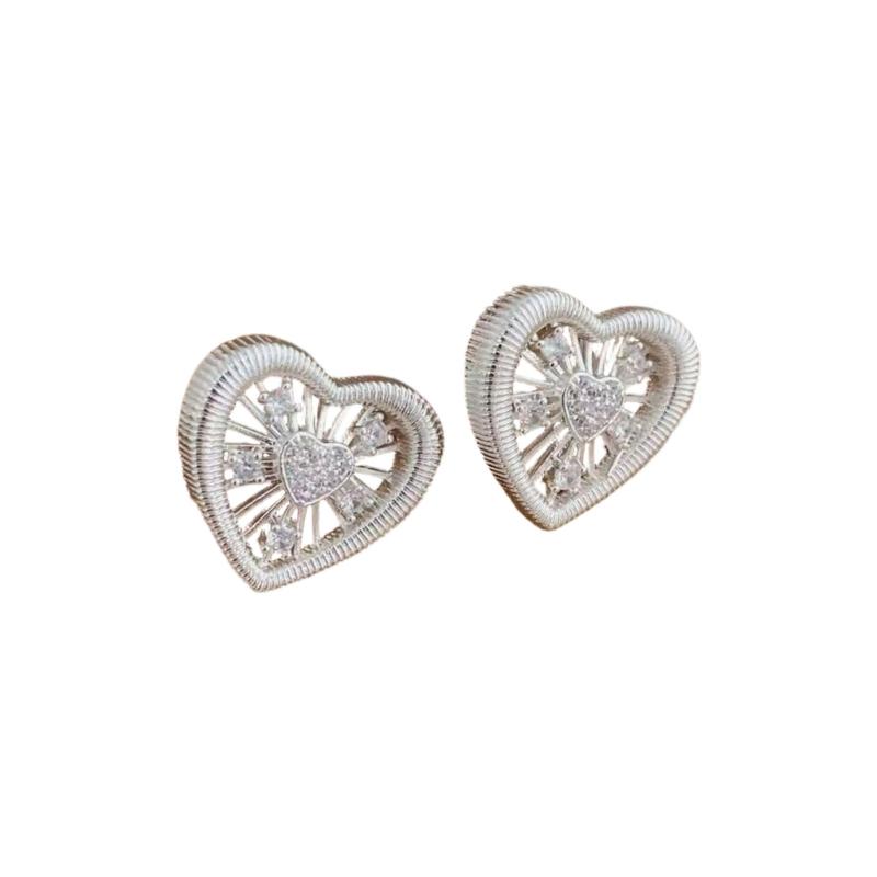 Серьги-гвоздики в форме листьев гинкго/сердечек Повседневные Модные Женские Аксессуары Металлическая Текстура для Модного Образа