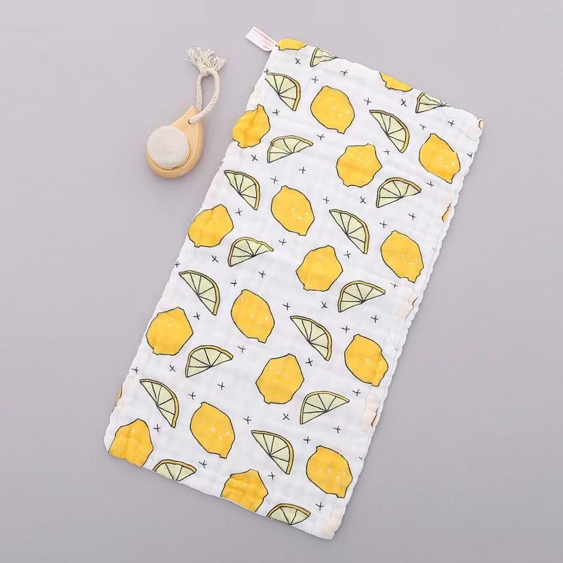 6 Layer Pure Cotton Baby Gauze Square Towel High Density Printed Children Face Washing Saliva Towel Soft Absorbent