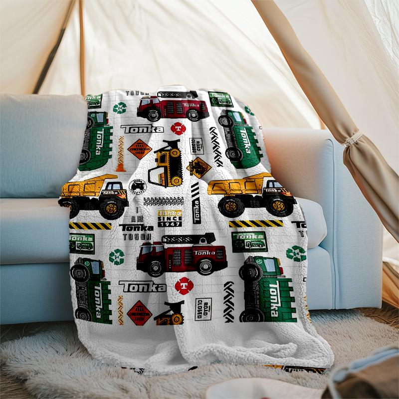 Truck Theme Printed Blanket - Perfect for Couch, Bed, Travel & Outdoor Use | Machine Washable, Cozy & Durable.