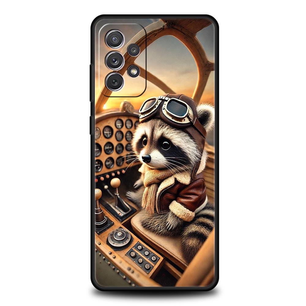 Mapache Phone Case for Samsung Galaxy A55 A35 A17 A07 A15 A13 A25 A51 A71 A72 A73 A32 A52 A52S A41 5G Soft TPU Shell Fundas Bags
