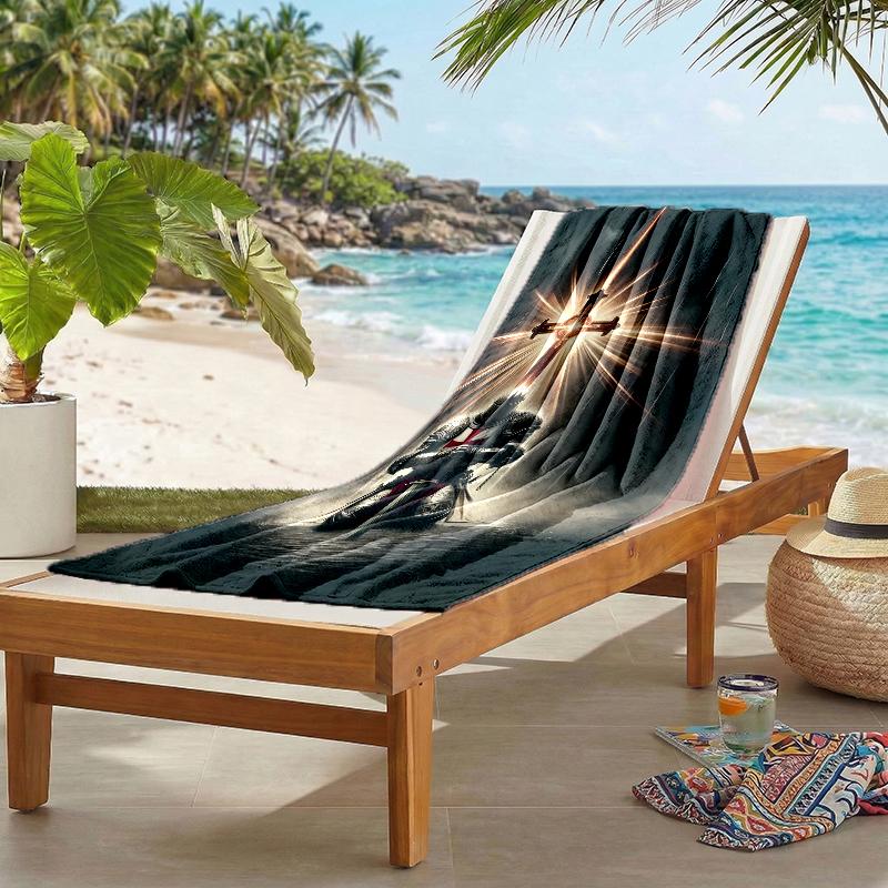 Cross Templars Knight Fashion Beach Towel: Ideal for Summer Adventures Soft, absorbent and quick drying suitable for swimming and bathing