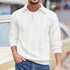 Men's Collared Zip Warm Hoodie Solid Color Long Sleeve Casual Top Casual Everyday Outfit