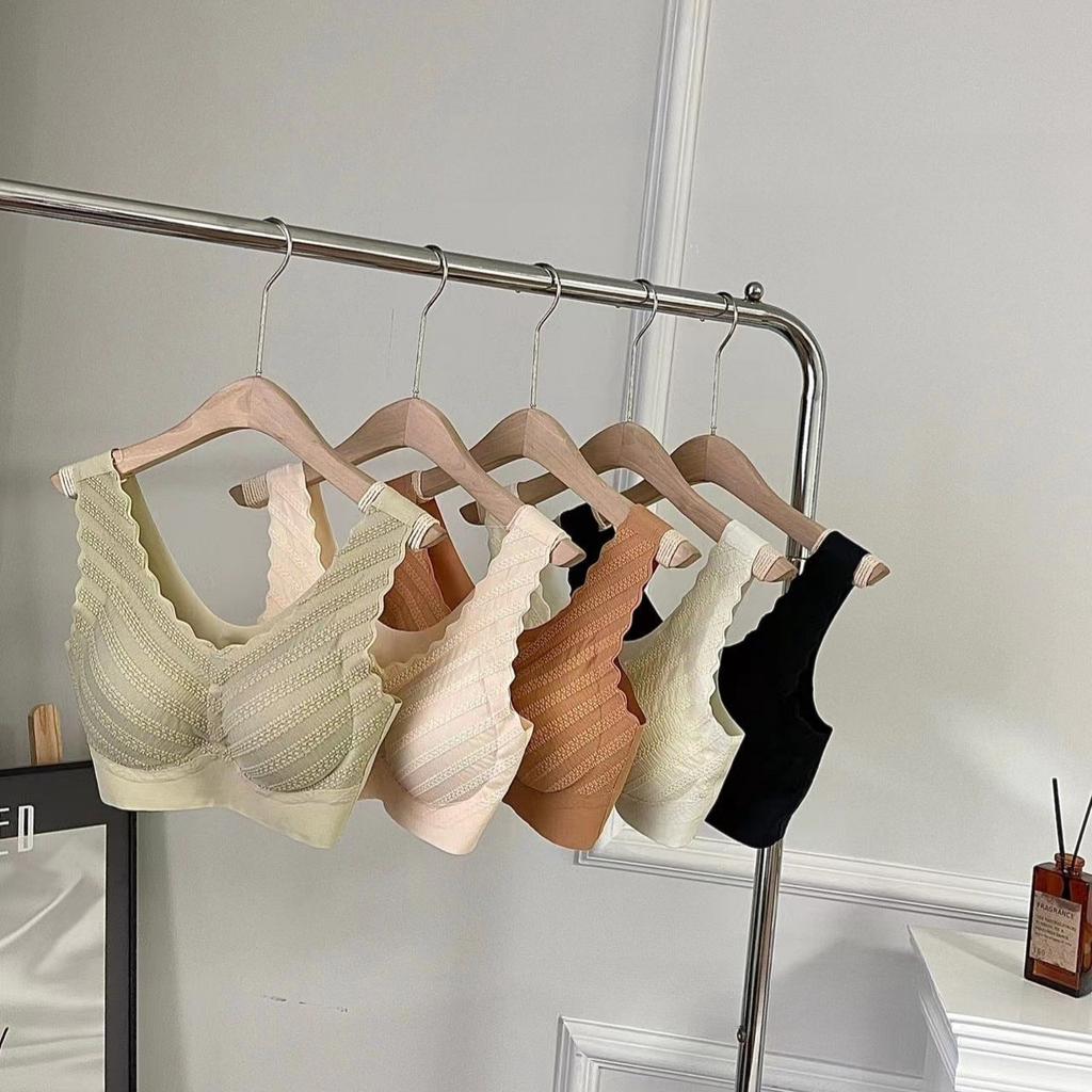 Nahtloser Rücken Kleine Brust Push-up Unterwäsche Dünne Spitze Westenstil Große Größe Ohne Bügel Sport-BH