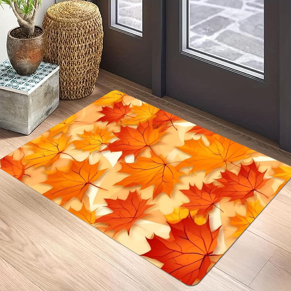 

Autumn Maple Leaves Print Welcome Doormat Machine Washable Carpet For Living Room Bedroom Kitchen And Laundry Rug Floor Mat 40x60cm