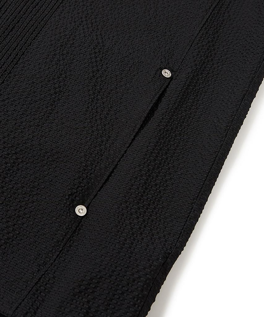 MMIC Leaf Zip-Up Shirt Black