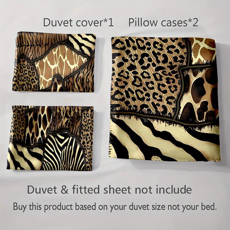 Animal print patchwork. Bedding Duvet cover sets Duvet covers Pillowcases gifts (1 * Duvet Cover 2 * Pillowcases, without duvet insert)