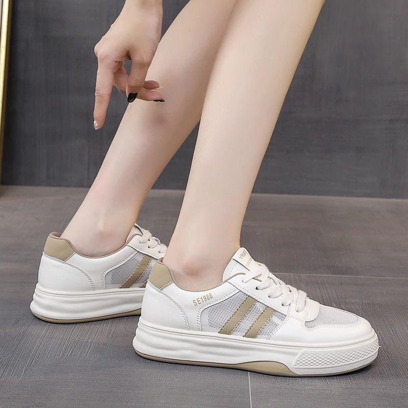 PLOVER mesh breathable little white shoes women's 2025 spring and summer new thick-soled casual sports women's shoes versatile shoes