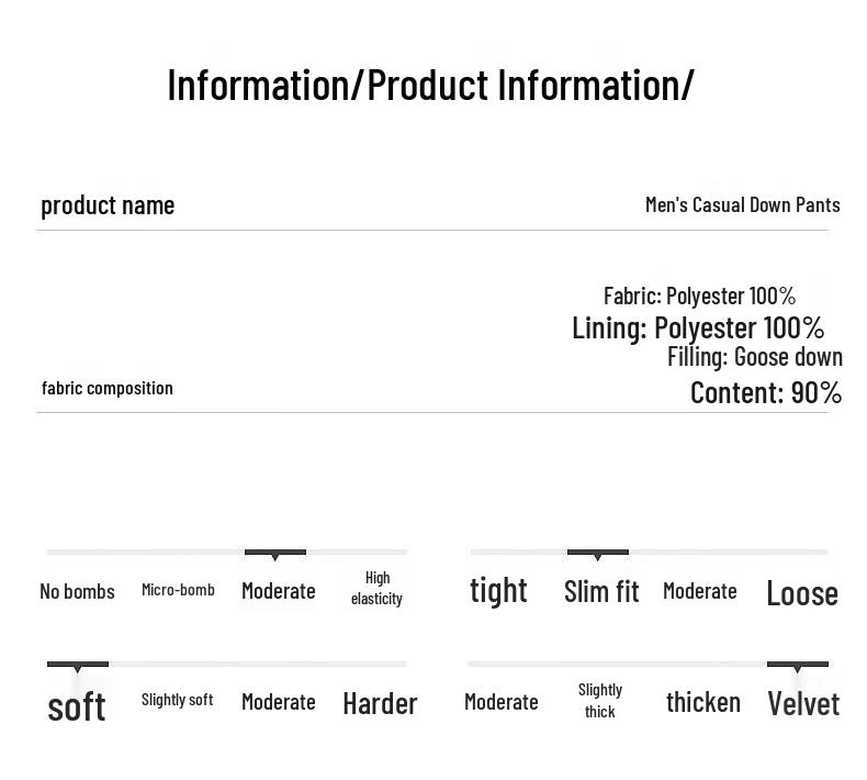 Men's Winter Straight-Leg Goose Down Pants