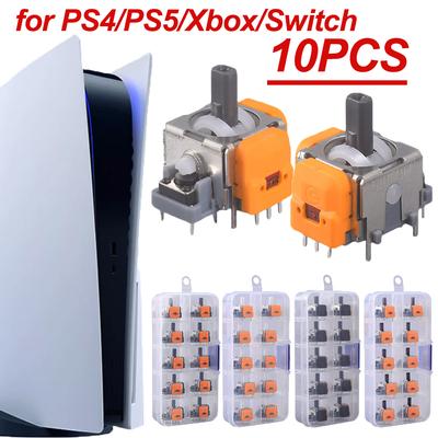 10 Stück 3D Hall-Effekt Joystick Einstellbarer Analoger Stick Sensor Modul Daumensticks Modul Ersatzteile für PS4/PS5/XBox/Switch