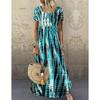 QICED Fashion Summer Spring Short Sleeve O-Neck Casual Dresses