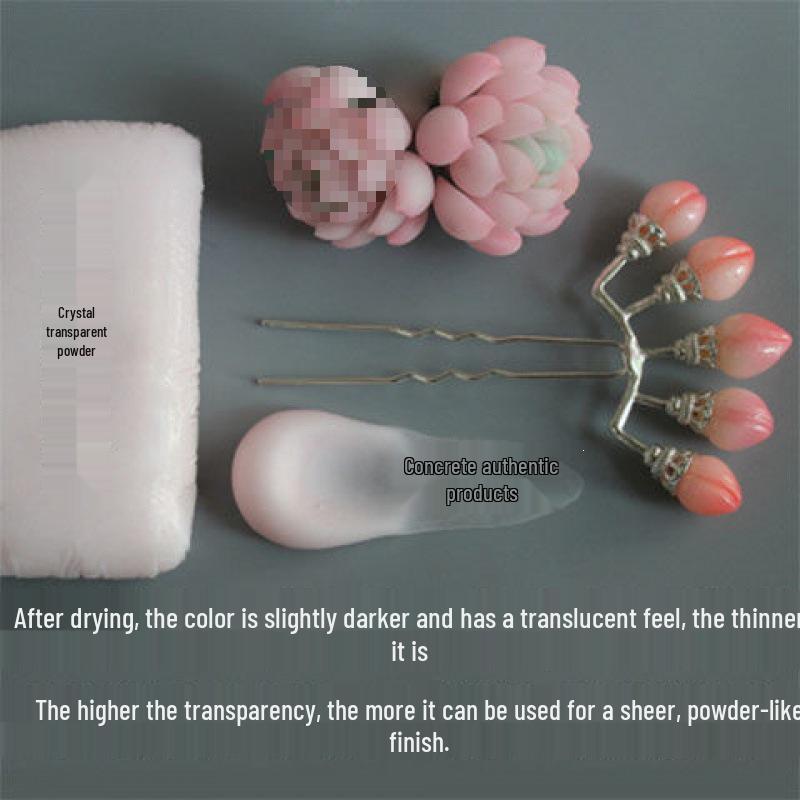 Figurative Crystal Resin Cold Porcelain Clay: Semi-transparent, No-bake, 0.5g Polymer Succulent Clay Material.