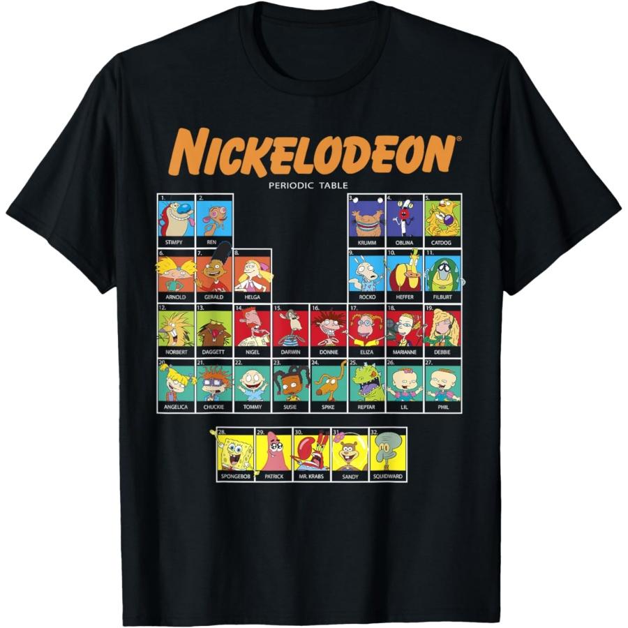 Nickelodeon Periodic Table Of Characters T-Shirt XXXXXL чёрный