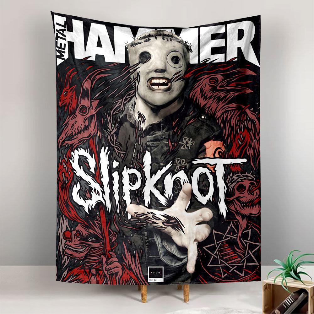 Slipknot Tapestry Wall Hanging, Metal Hammer Magazine Poster Art, Rock Wall Decor for Bedroom Living Room Dorm