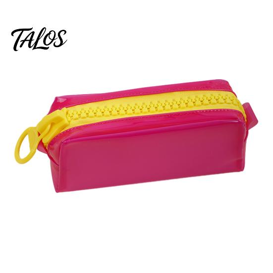 Cute Pencil Pouch Stationery Case, Large Capacity PVC Pouch, Portable Organizer Smooth Zipper Pen for School Office Student Use Exquisite Puller