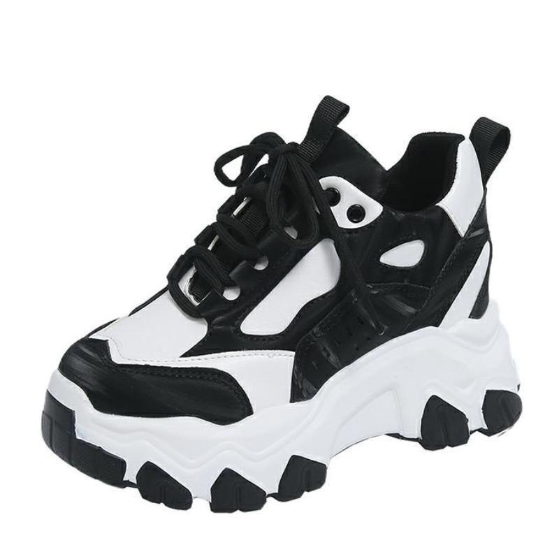 Fashion 7CM New Women High Top Sneakers Height Increasing Platform Casual Dad Shoes Spring Thick Sole Breathable Sport Shoes Woman