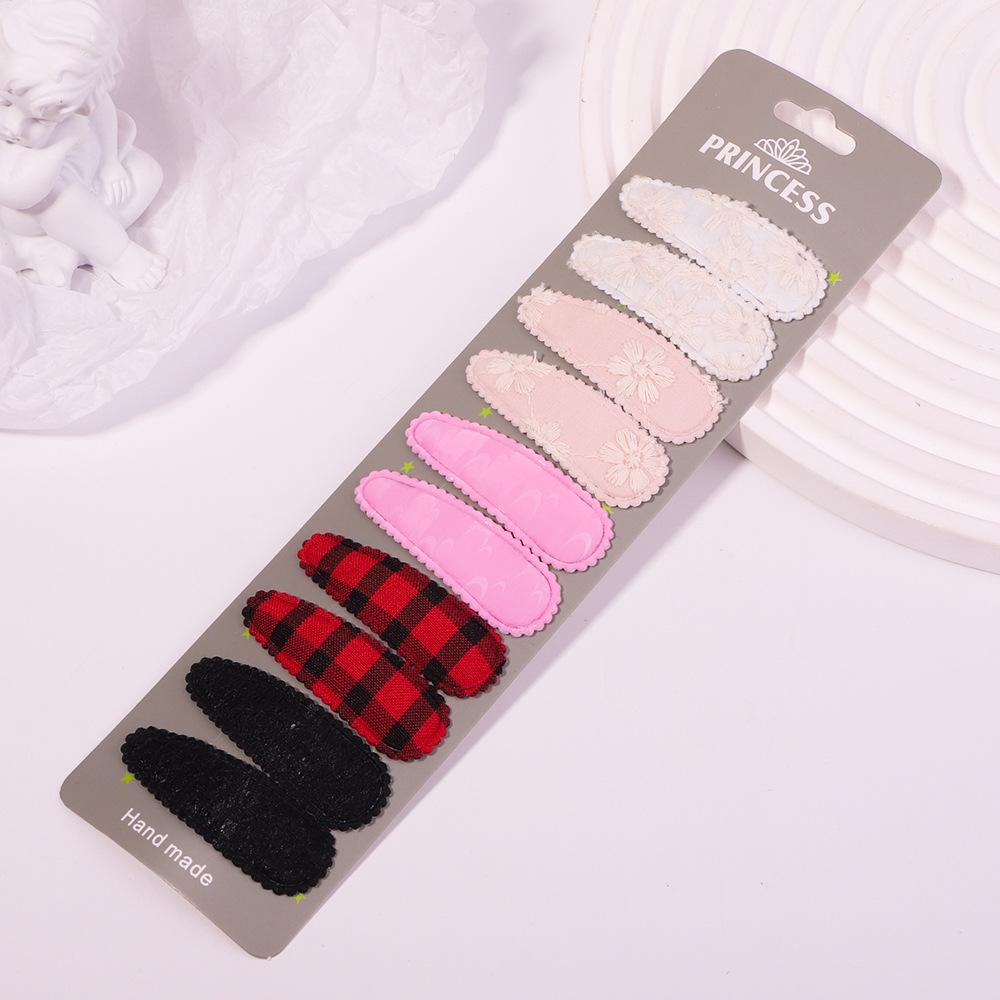 Variety Printing Bb Clip Set Small Fresh Embroidery Edge Clip Macaron Fabric Hair Accessories 2760