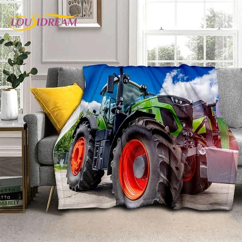 Retro Tractor Car 3D Truck Soft Blankets,Keep Warm Throw Blanket Comfortable Blanket for Picnic Beds Sofa Home Bedroom Kid gifts