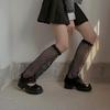 Women Summer JK Fishing Net Long Socks Lolita Style Outdoor Knee High Elastic Leg Warmers for Girl Cool Punk Gothic Socks