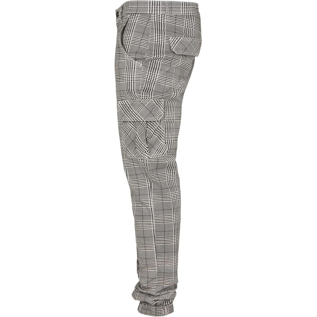 Urban Classics Mens Glencheck All-Over Print Cargo Jogging Bottoms