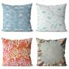 Seaside Patterns Waves Shells  Coral Pillowcases Pattern Cushion Cover Suitable For Sofa Bedroom Car Pillow Cover