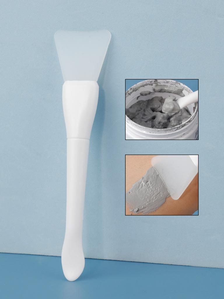 New product with digging spoon double head silicone mask brush silicone soft head mud mask brush digging apply makeup remover c