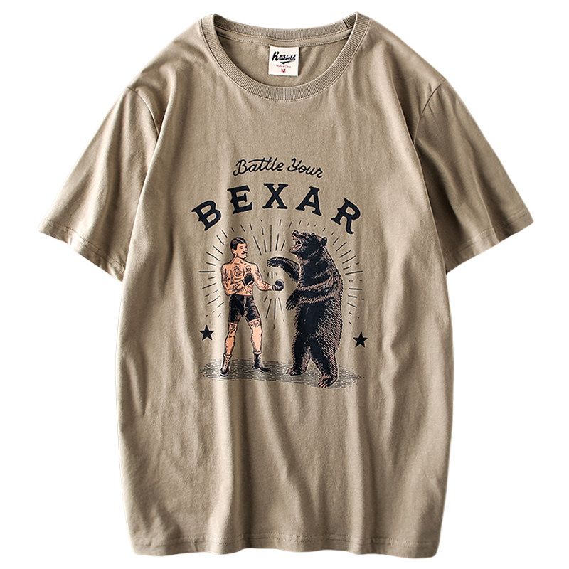 Export Tail Single Men's Cut Label Cattle Goods Fashion Fashion Brand T-shirt Short Sleeve Hong Kong Style Export American Street Retro T-shirt