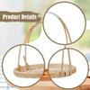 Woven Bamboo Snack Basket Food Display Serving Tray Multipurpose Organizer Portable with Handle