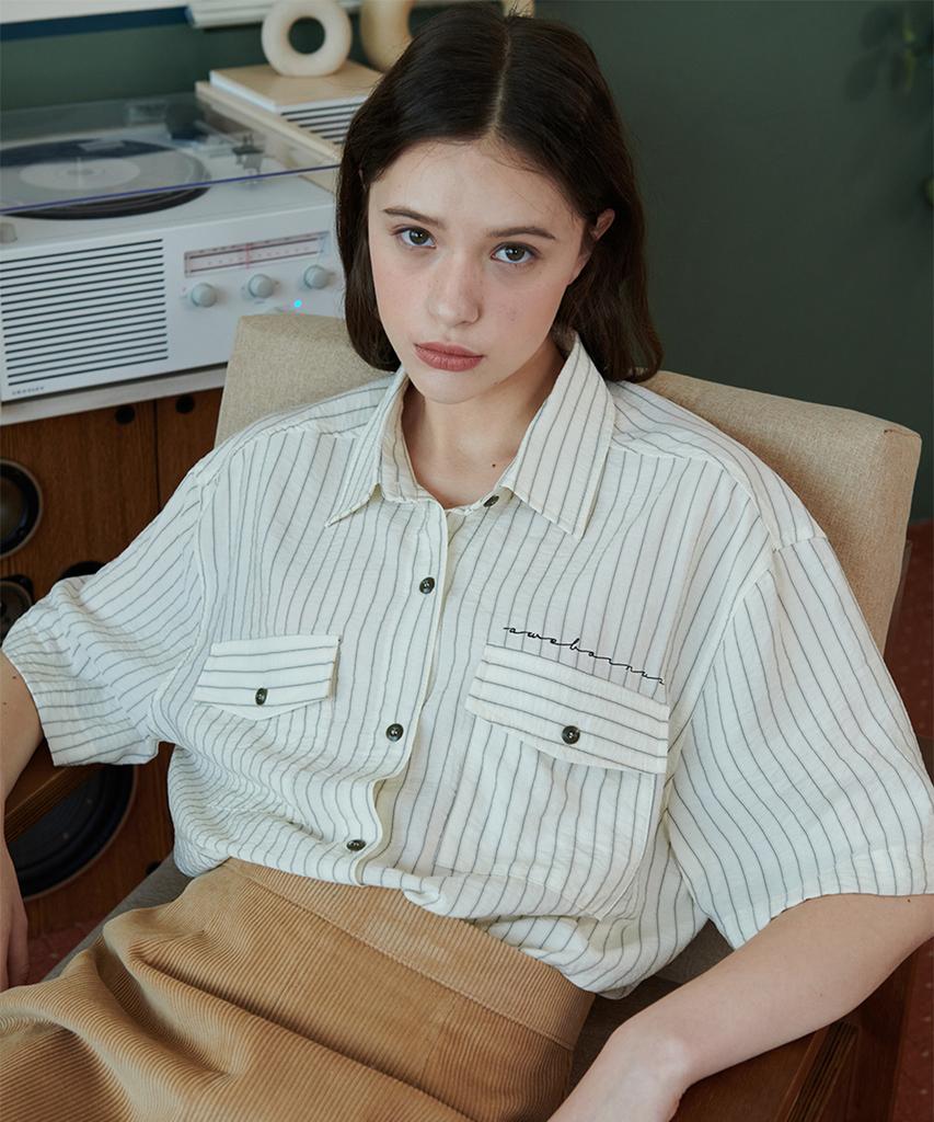 Eoboneoseu Striped Pocket Shirt [Ivory]