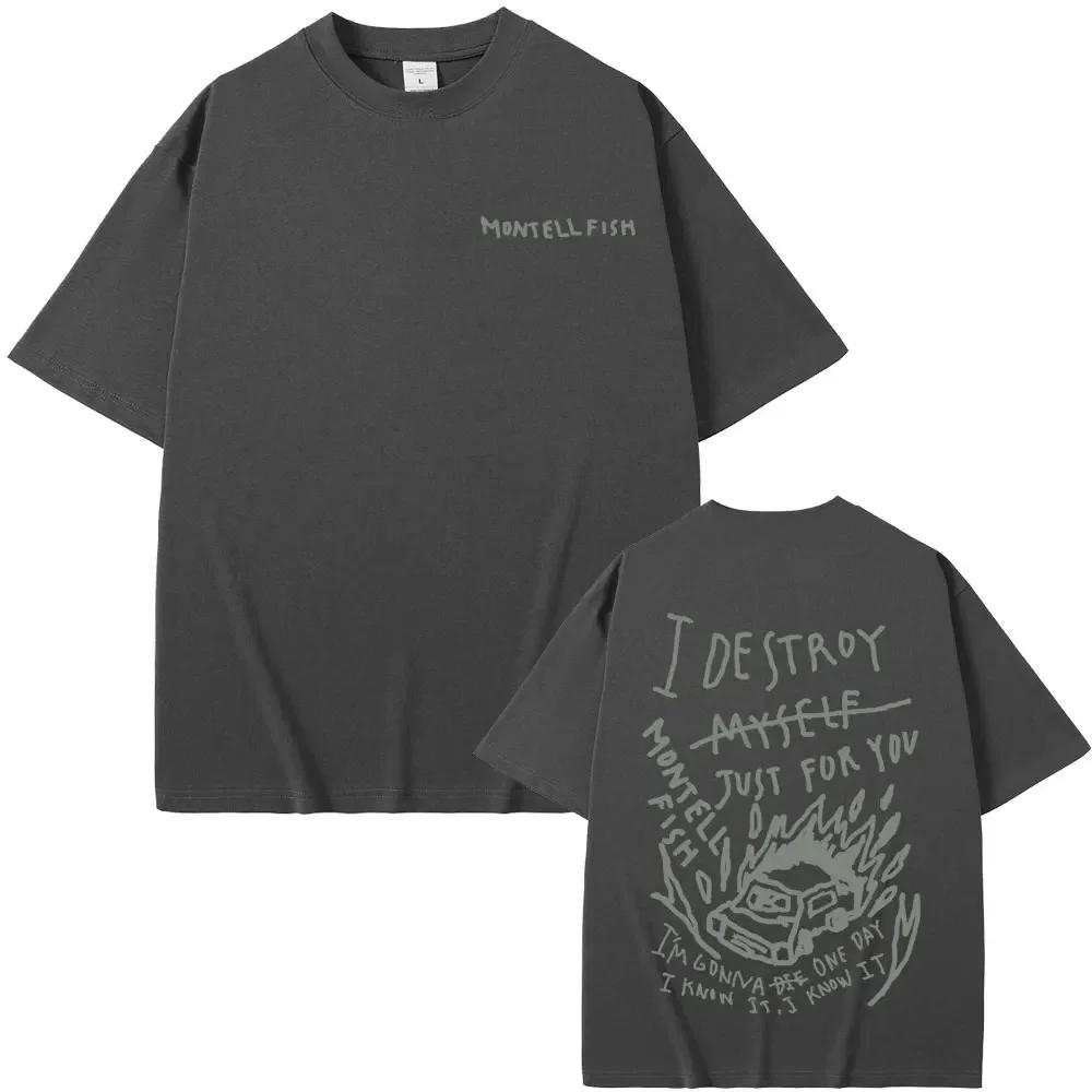 Zanger Montell Fish Jamie Ik Maak Mezelf Kapot Alleen Voor Jou Grafische T-shirts Unisex Wounisex Mode Casual T-shirts Mannen Oversized T-shirt