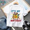 Paw Patrol Number T-Shirt Simple Ummer Birthday Clothes ChildBasic White Black Short Sleeve Anime Cartoon Chase Skye Sren Gift