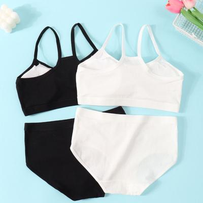 Girls Bra Cotton Underwear For Teenager Training Bra Set Student Puberty Vest Brassiere Bras