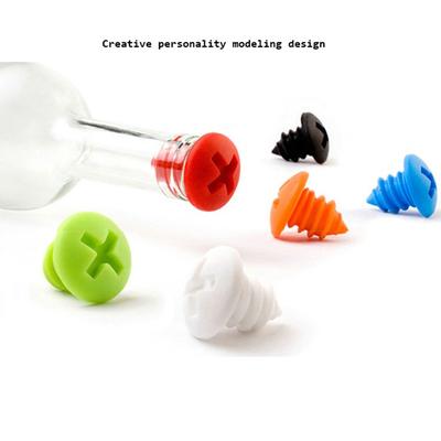 Silicone Champagne Wine Beer Bottle Cork Stopper Plug Wine Bottle Sealer  Bar Kitchen Tool Vacuum Sealed Sealer Plug