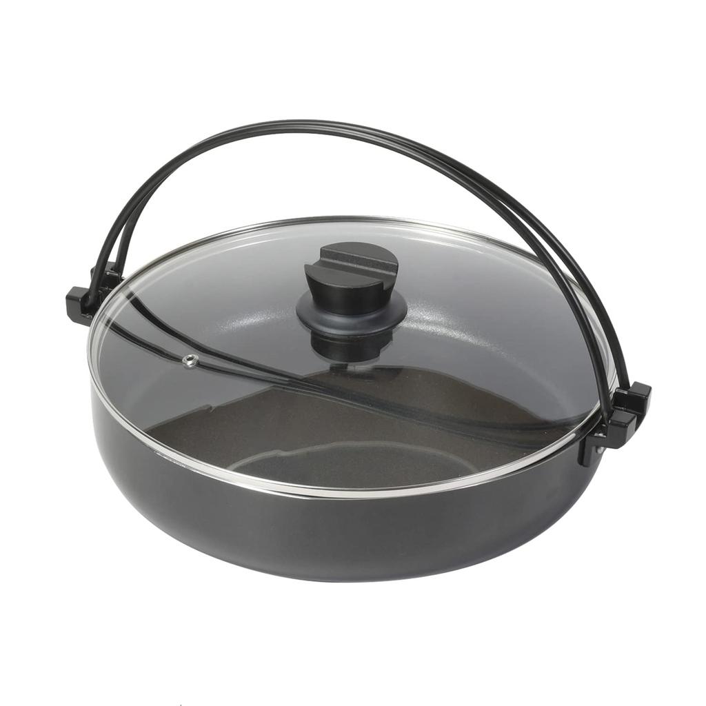 Bestco IH Sukiyaki Pot with Glass Lid, 30cm, Diamond Coated, NQ-0064, Bistro Festa