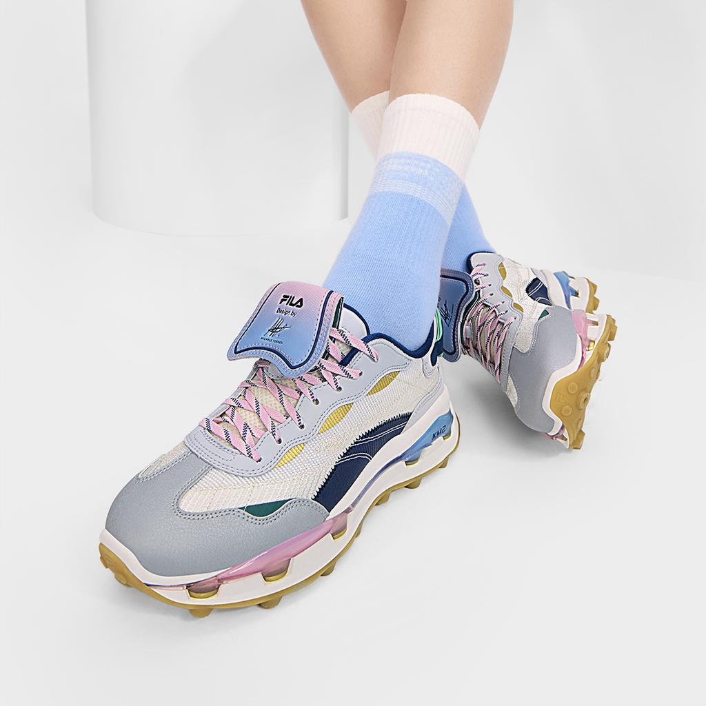 New FILA KM2 PO Casual Shoes Women's Milk White Lunar Rock Gray F12W433109FGL