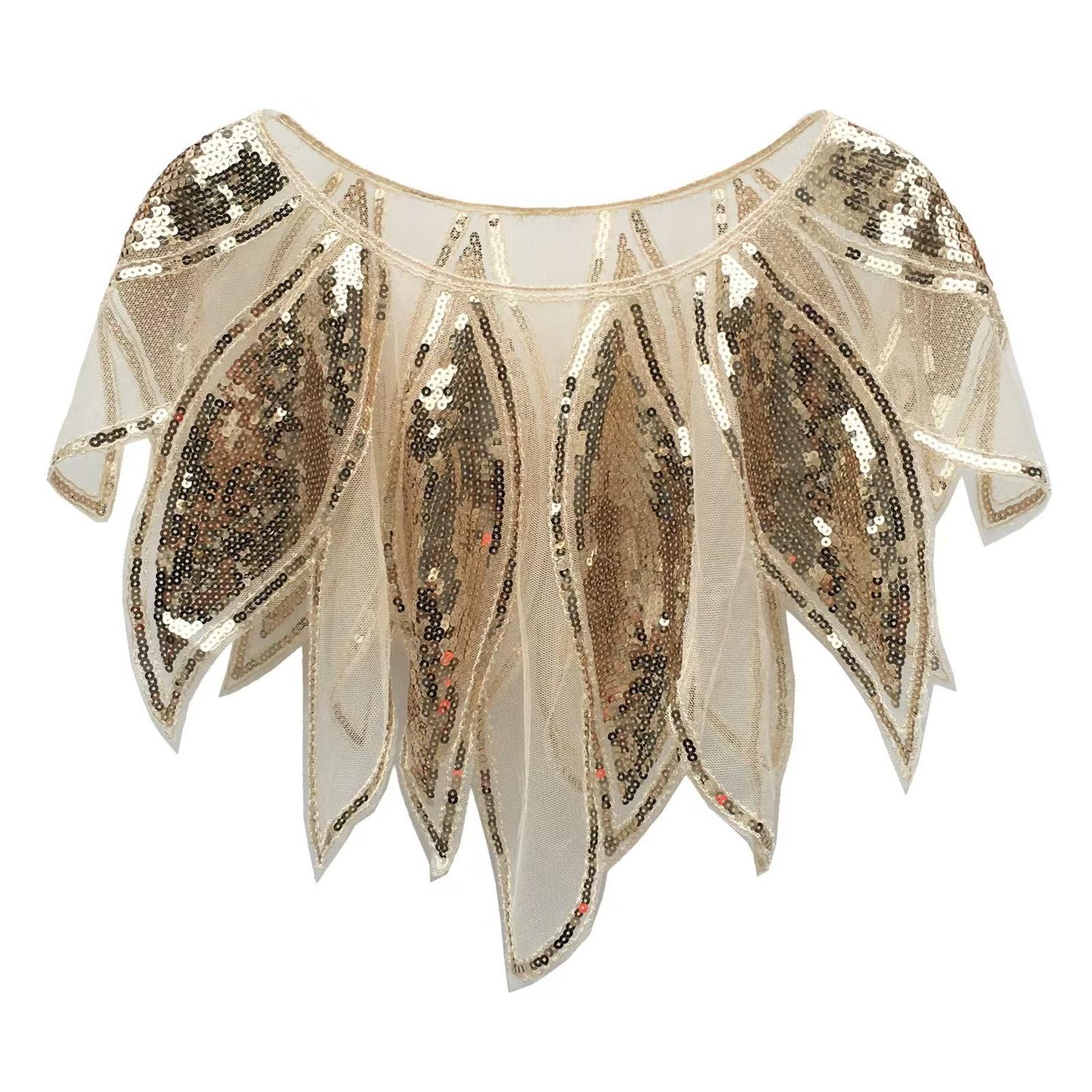 

Женская вечерняя шаль с бисером и пайетками, шаль для платья, вечернее платье, шаль, короткий топ, ветрозащитная шаль One Size бежевый