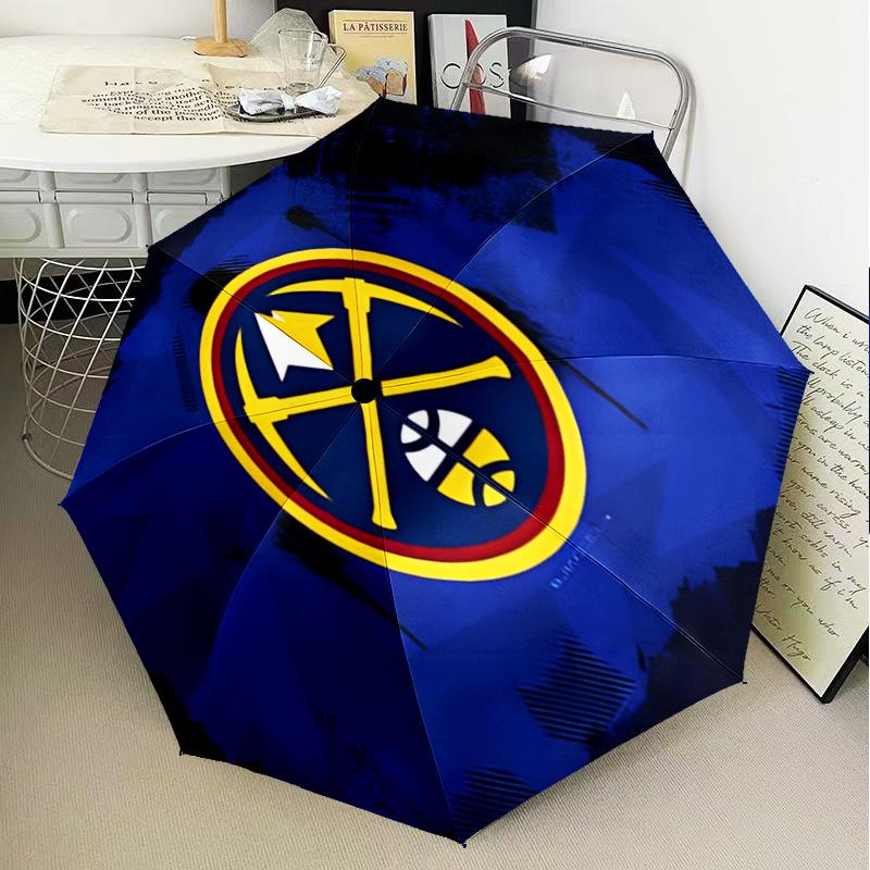 Nuggets Logo Art Umbrella Folding umbrella, automatic umbrella 8-Frame for Travel, camping Use Gift for Halloween Christmas
