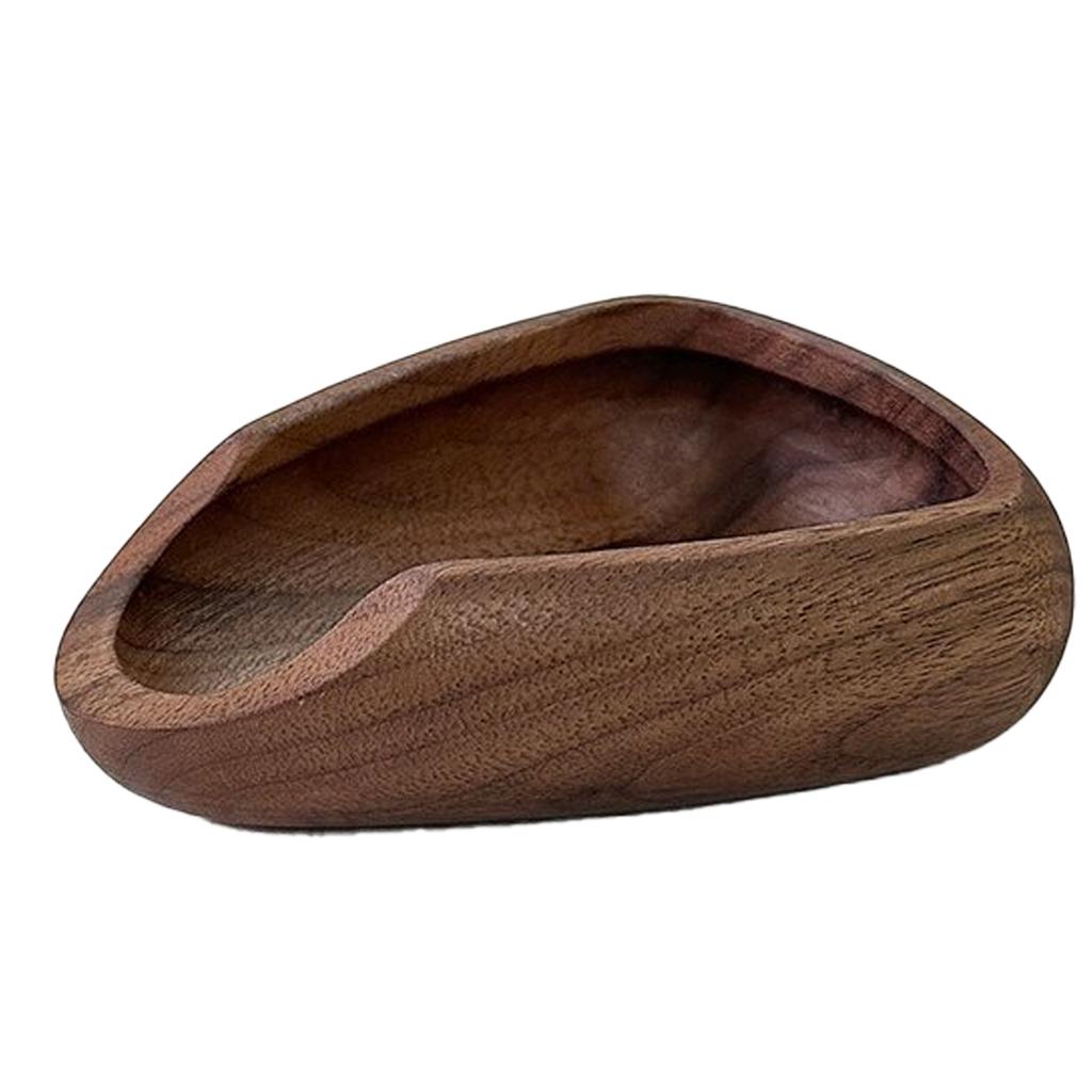 Wooden Coffee Bean Dosing Bowl With Small Spoon Rest Natural Walnut Wood For Coffee Dosing Cup