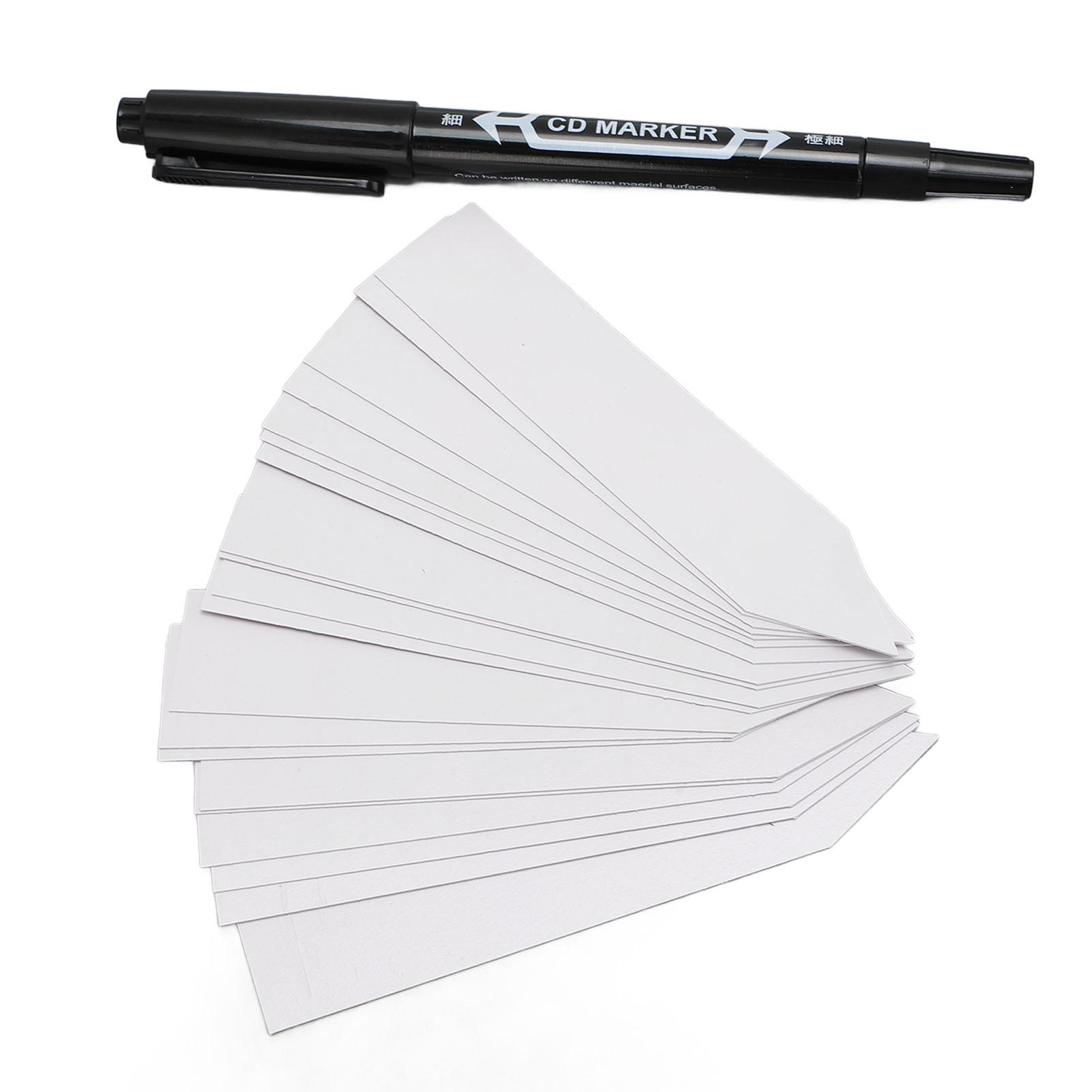 

120 шт. Белые бирки для растений 10x2 см Пластиковые маркеры для растений Черная ручка на масляной основе для сада питомника