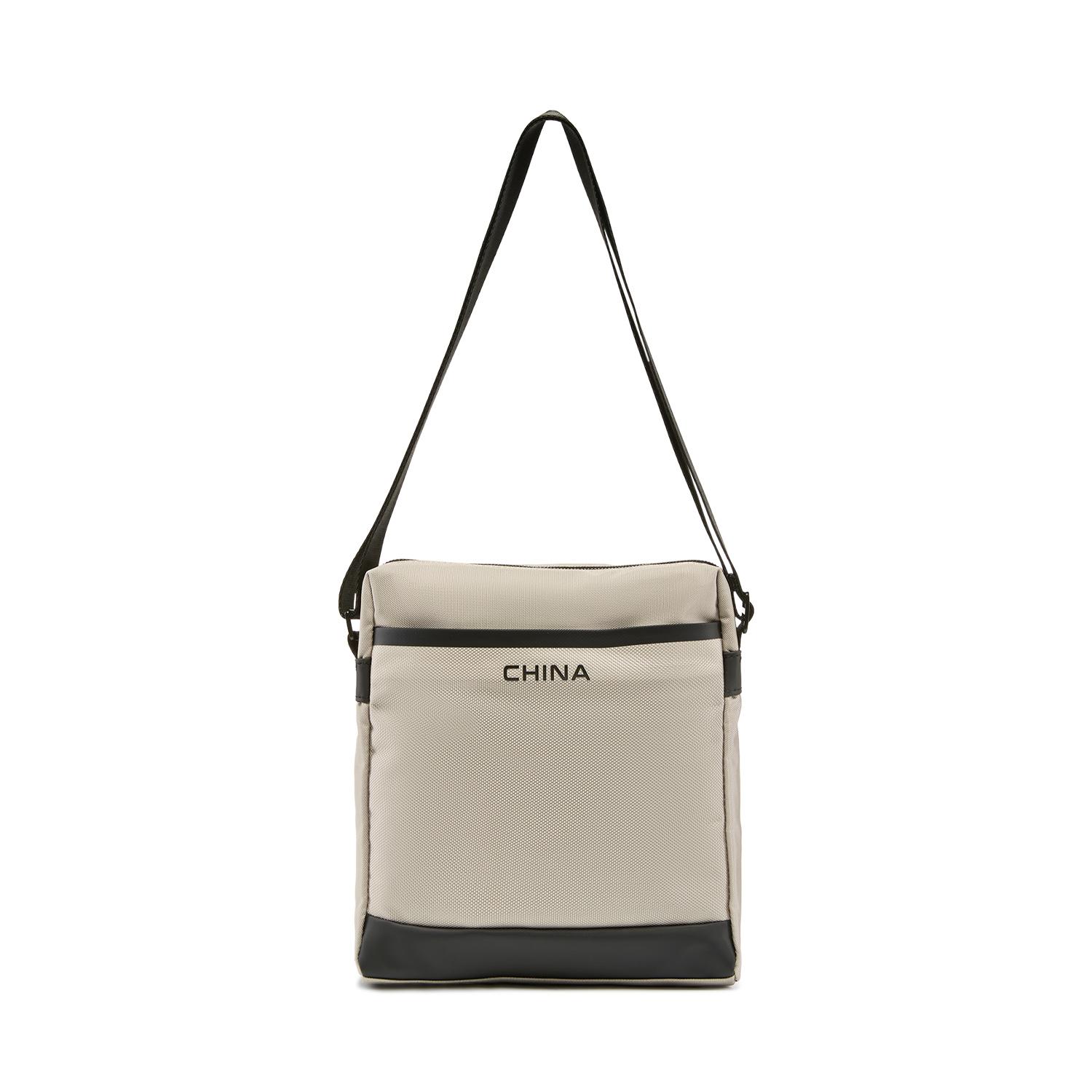 Li Ning Honor Gold Logo | Polyester Shoulder Bag, Crossbody Bag Unisex Coast Gray ABDW285-2