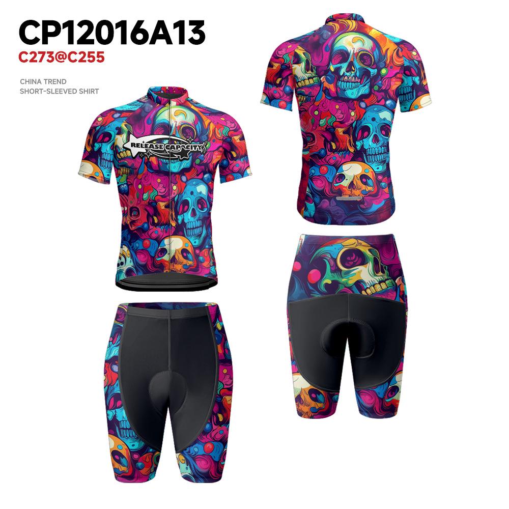 

Нишевый дизайн Унисекс Летний комплект велосипедной джерси с принтом черепа Contact for Kids & Oversize