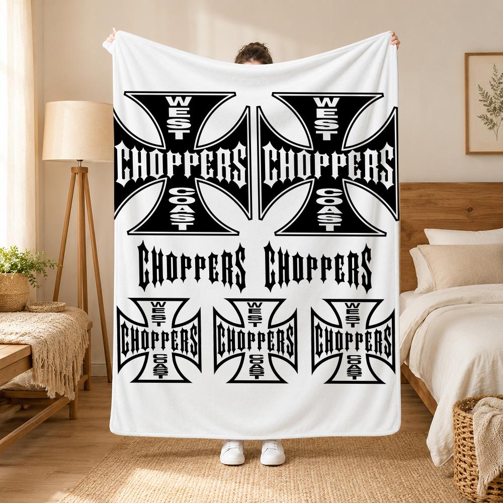West Coast Choppers Fashion Throw 240G Flannel Blanket, Suitable For Sofas, Beds, Offices,  Exquisite Gift Blankets